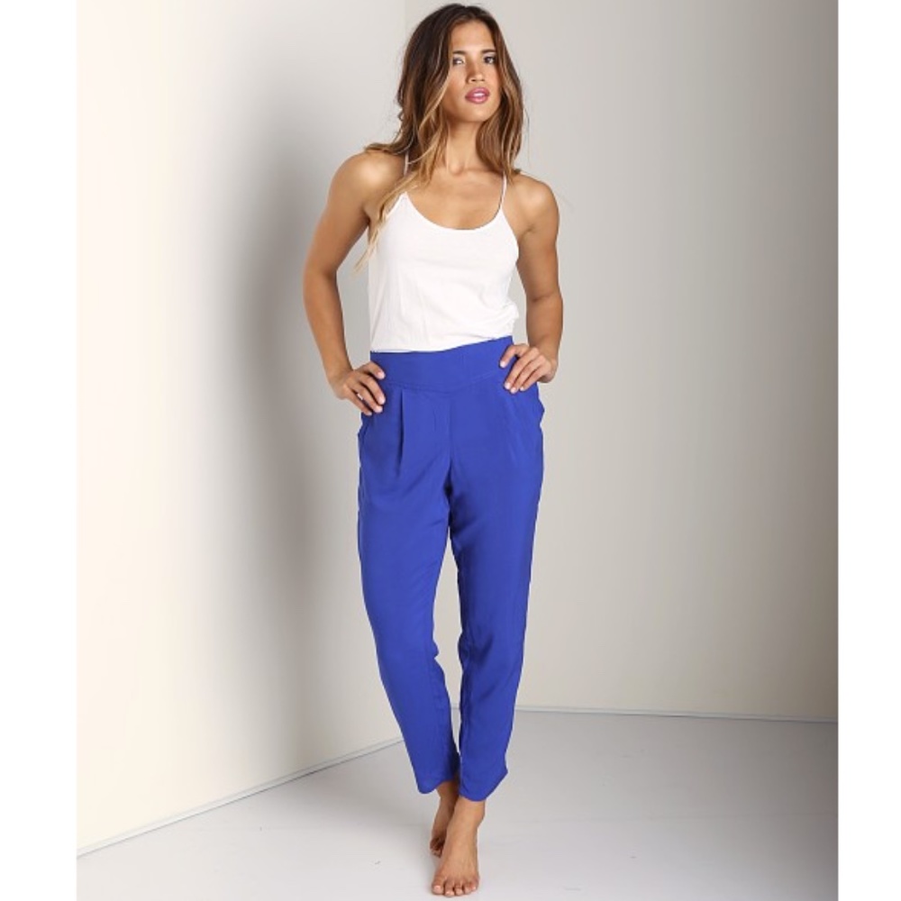 Free People Royal Blue Pleated Pants